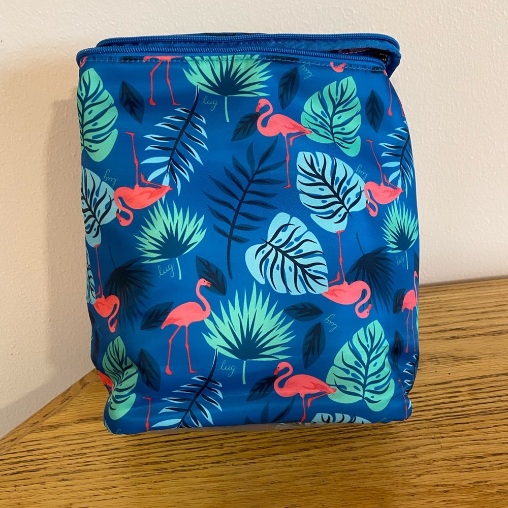 Lug Blue Flamingo Print insulated food Bag